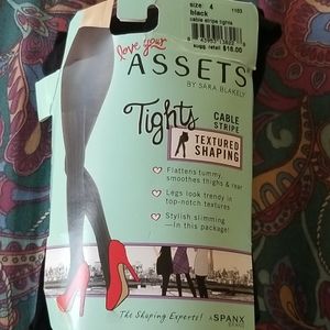 SZ 4 Assets by SPANX Black cable stripe tights